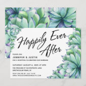 Voor altijd gelukkig met aquarel succulenten kaart (Voorkant / Achterkant)