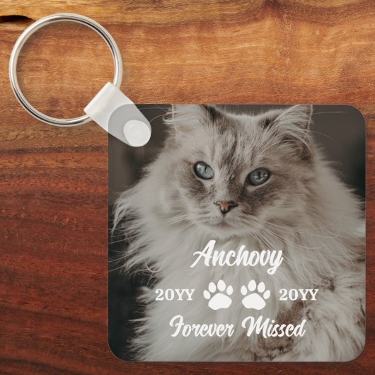 Voor altijd gemist kattenpootjes naam & foto sleutelhanger (Voorkant)