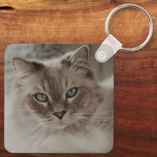 Voor altijd gemist kattenpootjes naam & foto sleutelhanger (Achterkant)