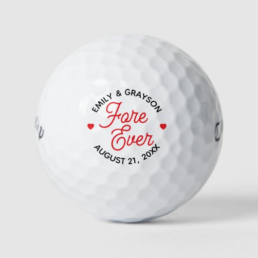 Voor altijd gepersonaliseerde bruiloft golfballen (Voorkant)