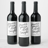 Voor altijd | Gepersonaliseerde bruiloft wijn labe Etiket (Flessen)