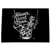 Voor altijd goede tijd grappige halloween schedel groot cadeauzakje (Voorkant)