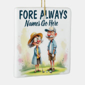 Voor altijd golf paar keramisch ornament (Rechts)