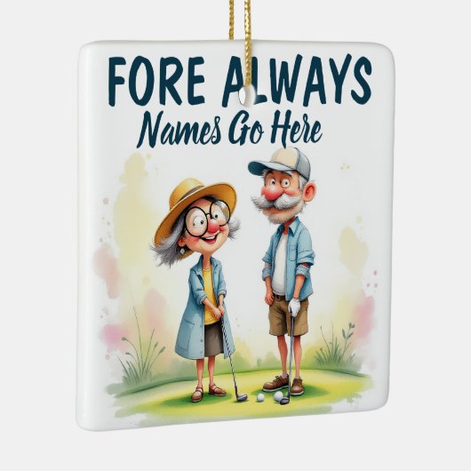 Voor altijd golf paar keramisch ornament (Rechts)