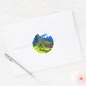Voor altijd herinnering aan schoonheid machu picch ronde sticker (Envelop)