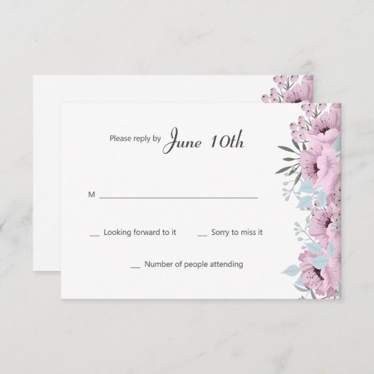 Voor altijd in de Kaarten van de Liefde RSVP (Voorkant / Achterkant)