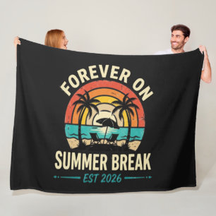 Voor altijd in de zomervakantie vintage zonsonderg fleece deken