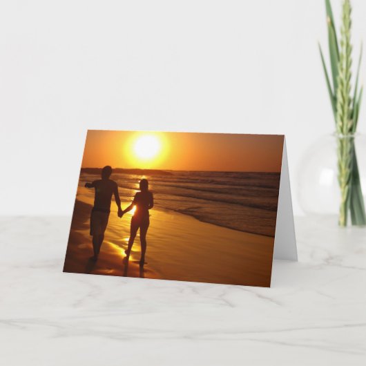 Voor altijd, in de zonsondergang bedankkaart (Voorkant)