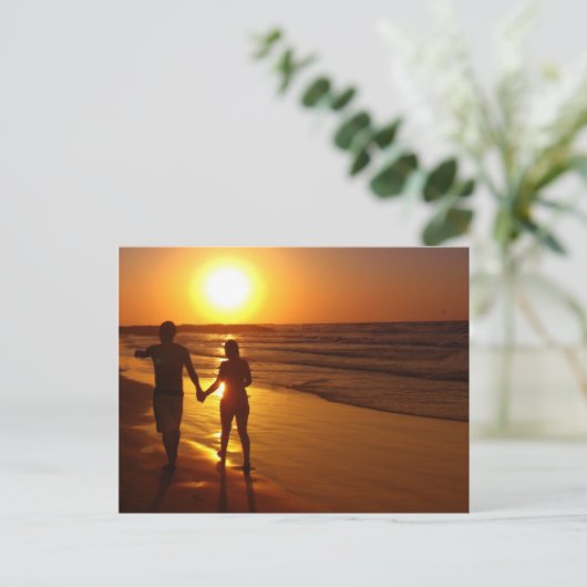 Voor altijd, in de zonsondergang briefkaart (Staand voorkant)