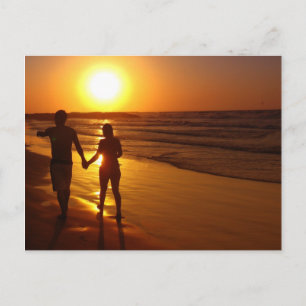 Voor altijd, in de zonsondergang briefkaart