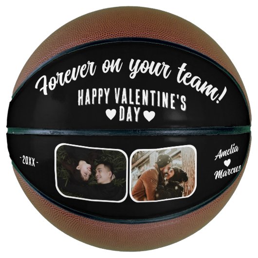 Voor altijd in je team Happy Valentijns's 2 Foto Basketbal (Voorkant)