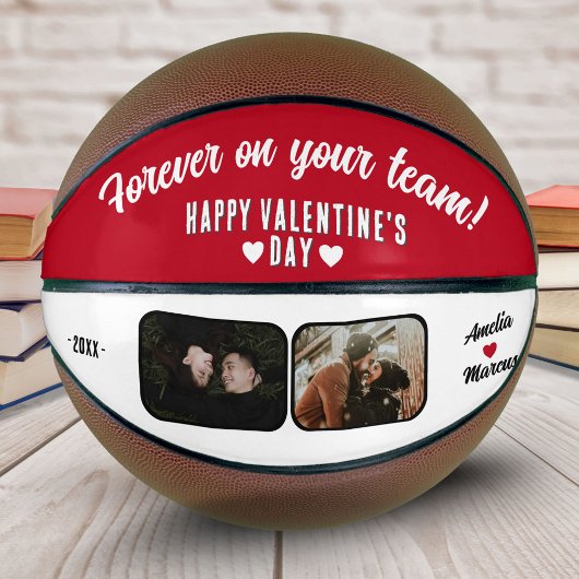 Voor altijd in je team Happy Valentijns's 2 Foto Basketbal