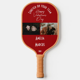 Voor altijd in je team Valentijnsdag 2 foto's  Pickleball Paddle