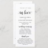 Voor altijd in liefde, Modern Wedding Ceremonie Programmakaart (Voorkant / Achterkant)