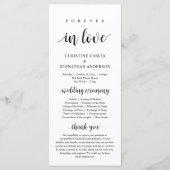 Voor altijd in liefde, Modern Wedding Ceremonie Programmakaart (Voorkant)