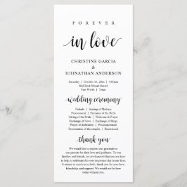Voor altijd in liefde, Modern Wedding Ceremonie Programmakaart