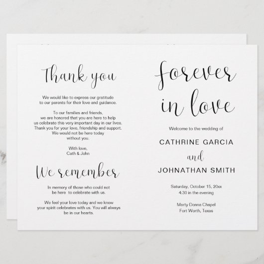 Voor altijd in liefde, Modern Wedding Foldable Pro (Voorkant / Achterkant)