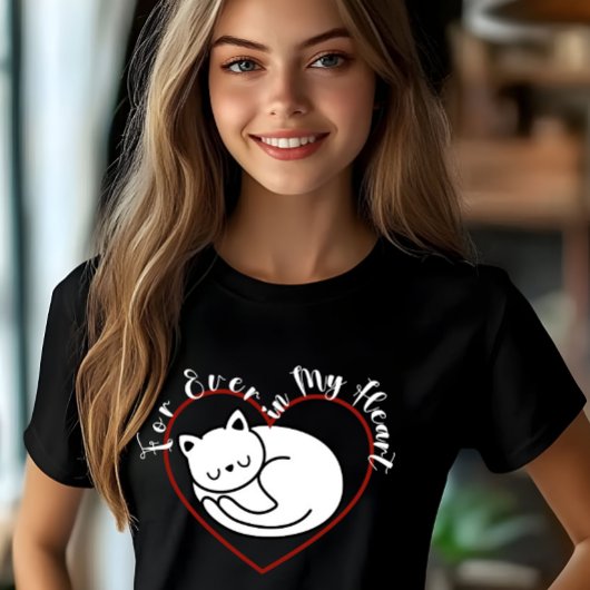 Voor altijd in mijn hart een kat t-shirt