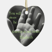 Voor altijd in mijn hart, Gepersonaliseerd Keramisch Ornament (Rechts)