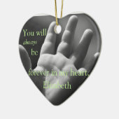 Voor altijd in mijn hart, Gepersonaliseerd Keramisch Ornament (Links)