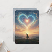 Voor altijd in mijn hart! Hart en wolken, op maat Kaart (Voorkant / Achterkant in situ)