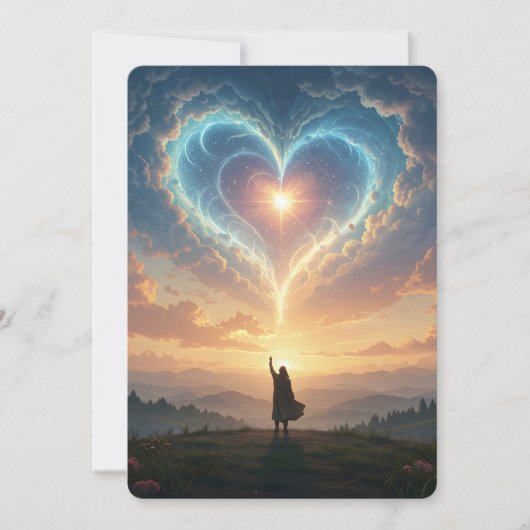 Voor altijd in mijn hart! Hart en wolken, op maat Kaart (Voorkant)