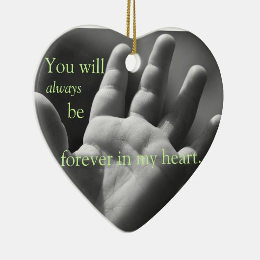 Voor altijd in mijn hart keramisch ornament (Rechts)