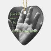 Voor altijd in mijn hart keramisch ornament (Links)
