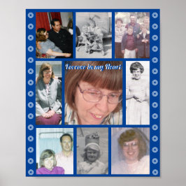Voor altijd in mijn hart negen foto-herdenkingspos poster