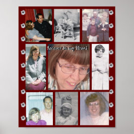 Voor altijd in mijn hart Negen Foto Rode Madelief Poster