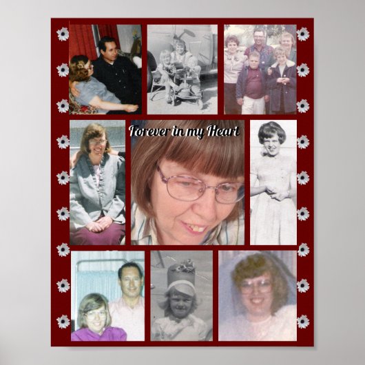 Voor altijd in mijn hart Negen Foto Rode Margriet Poster (Voorkant)