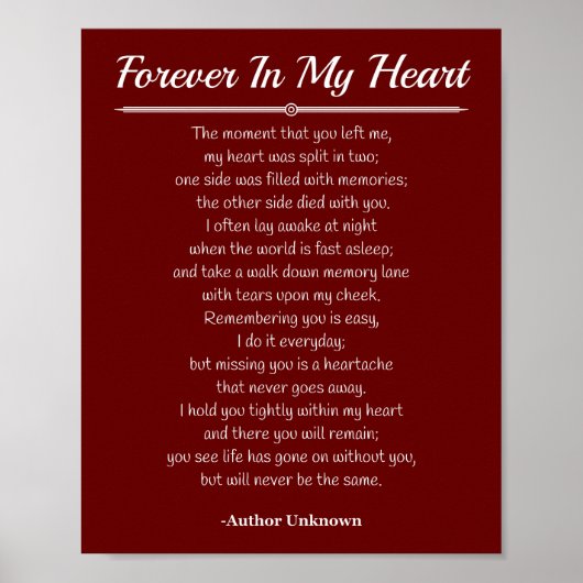 Voor altijd in mijn hart poster (Voorkant)