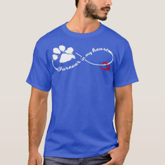 Voor altijd in mijn hartendog Pawprint Infinity T-shirt