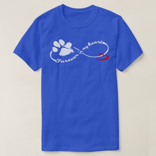 Voor altijd in mijn hartendog Pawprint Infinity T-shirt (Design voorkant)