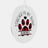 Voor altijd in mijn hartkat, hond, Pet Memorial Metalen Ornament (Voorkant Rechts)