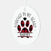 Voor altijd in mijn hartkat, hond, Pet Memorial Metalen Ornament (Voorkant links)