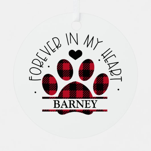 Voor altijd in mijn hartkat, hond, Pet Memorial Metalen Ornament (Voorkant)