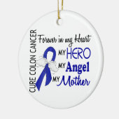 Voor altijd in mijn hartmoeder Colon kanker Keramisch Ornament (Links)