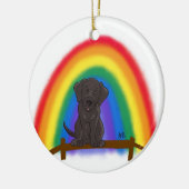 Voor altijd in mijn hartversiering (zwart lab) keramisch ornament (Links)