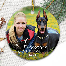 Voor altijd in mijn Heart Custom Pet Dog Photo Mem Keramisch Ornament