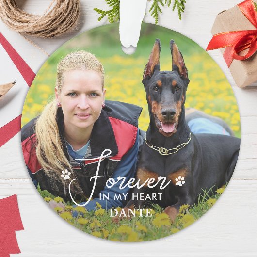 Voor altijd in mijn Heart Custom Pet Dog Photo Mem Ornament