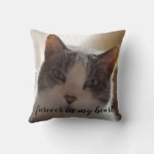 Voor altijd in ons hart 2 Foto naam Cat Dog Pet Kussen (Achterkant)