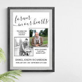 Voor altijd in ons hart Aangepaste foto Memorial V Poster