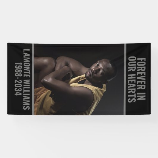 Voor altijd in ons hart, aangepaste fotograaf, geb spandoek (Horizontaal)