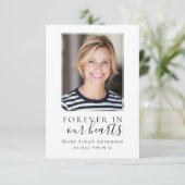 Voor altijd in ons hart | Begrafenis Bedankkaart (Staand voorkant)