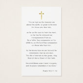 Voor altijd in ons hart begrafenis foto gebed Kaar Visitekaartje (Achterkant)