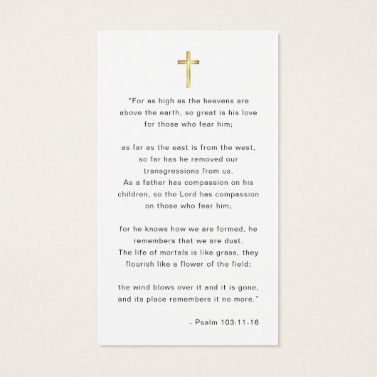 Voor altijd in ons hart begrafenis foto gebed Kaar Visitekaartje (Achterkant)