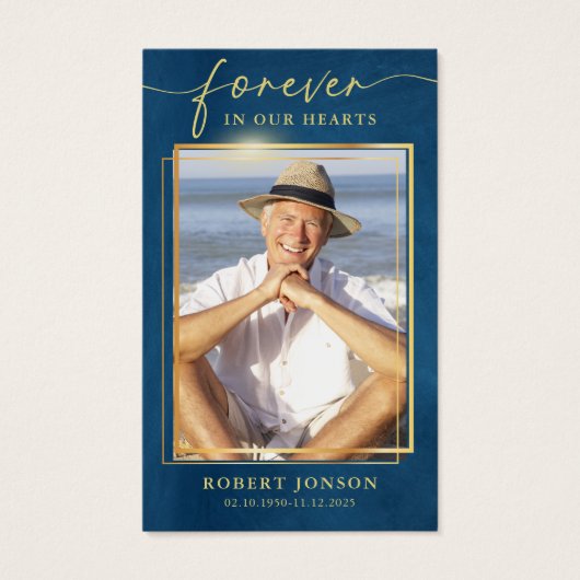 Voor altijd in ons hart begrafenis foto gebed visitekaartje (Voorkant)