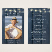 Voor altijd in ons hart begrafenis gebed Kaart (Voorkant /achterkant)