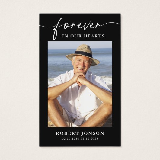 Voor altijd in ons hart begrafenis gebed Kaart (Voorkant)